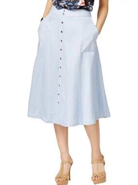 Grace Elements Linen Blend A Line Skirt Size 4 NEW